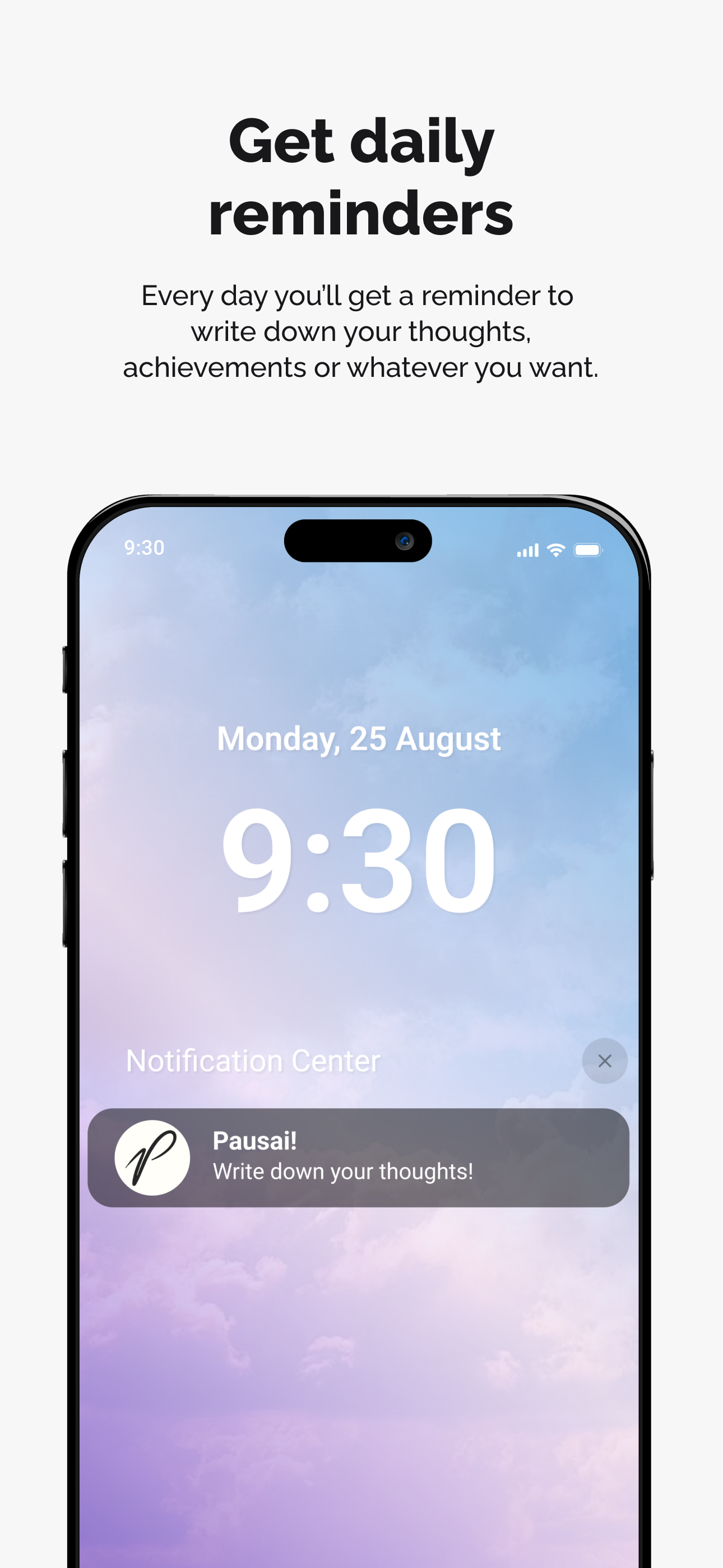 Pausa app screen